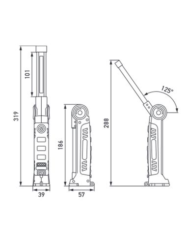 Linterna LED magnética para taller USP300 300Lm 270º 2XM 357 300-001 Hella | LeonLeds