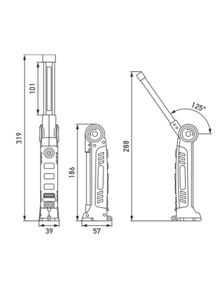 Torche d'atelier LED magnétique USP300 300Lm 270º 2XM 357 300-001 Hella | leonleds