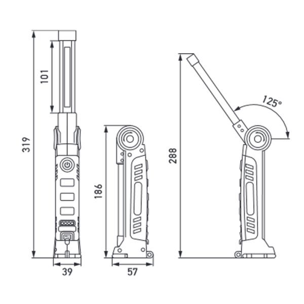 Torche d'atelier LED magnétique USP300 300Lm 270º 2XM 357 300-001 Hella | leonleds