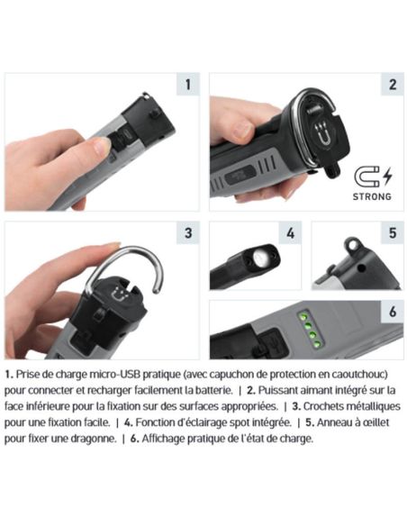 Linterna LED magnética para taller USP300 300Lm 270º 2XM 357 300-001 Hella | LeonLeds