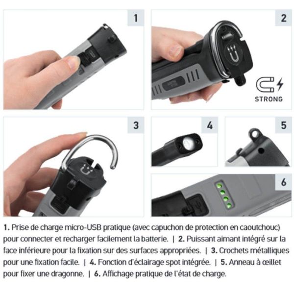 Torche d'atelier LED magnétique USP300 300Lm 270º 2XM 357 300-001 Hella | leonleds