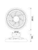 Ventilador de techo LED redondo Turbo blanco medidas