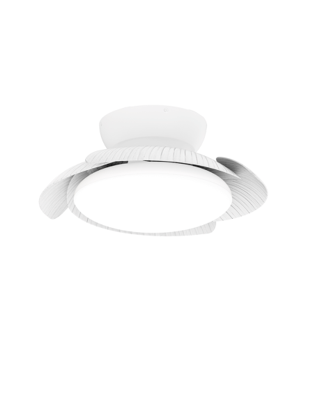 Ventilateur blanc Aloha avec lumière LED et pales rabattables