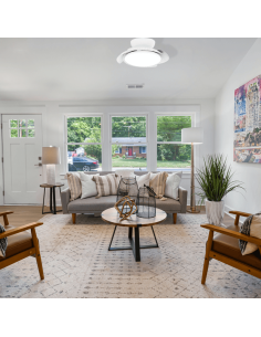 Ventilador Aloha branco com luz LED e lâminas suspensas 2