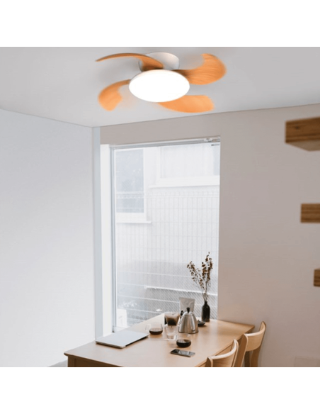 Ventilador con luz LED y aspas desplegables Aloha blanco Mantra