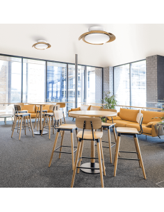 Ventilateur LED à pales repliables Aloha bois et blanc 2