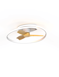 Ventilador LED decorativo Ocean blanco madera