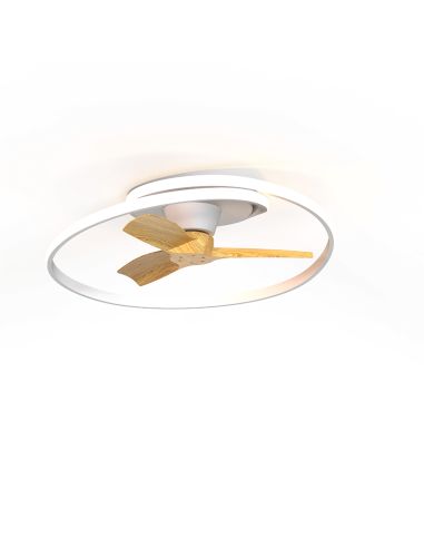 Ventilador LED decorativo Ocean blanco madera