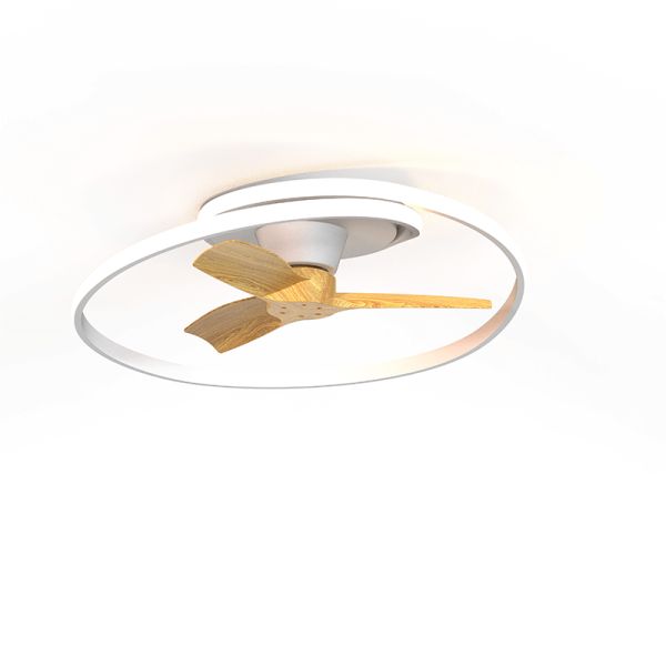 Ventilador LED decorativo Ocean blanco madera