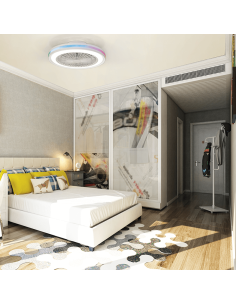 Ventilateur avec éclairage LED multicolore Gamer blanc 2