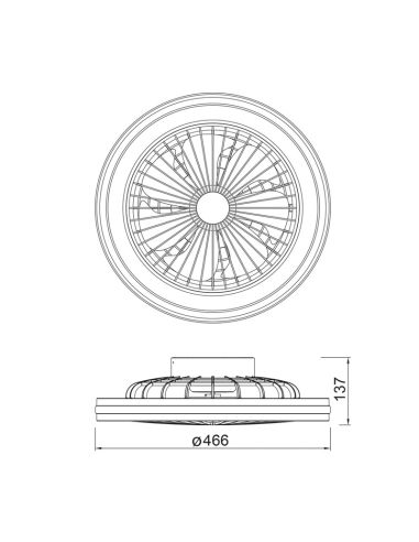 Ventilateur avec lumière LED RGB ronde Gamer mesures noires