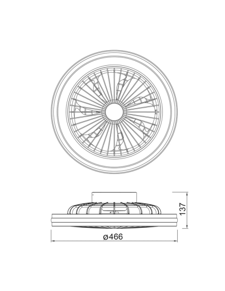 Ventilateur avec lumière LED RGB ronde Gamer mesures noires