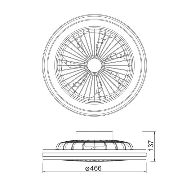 Ventilateur avec lumière LED RGB ronde Gamer mesures noires