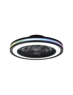 Ventilateur LED RGB rond Gamer noir avec lumière