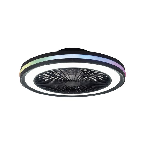 Ventilador con luz LED RGB redondo Gamer negro