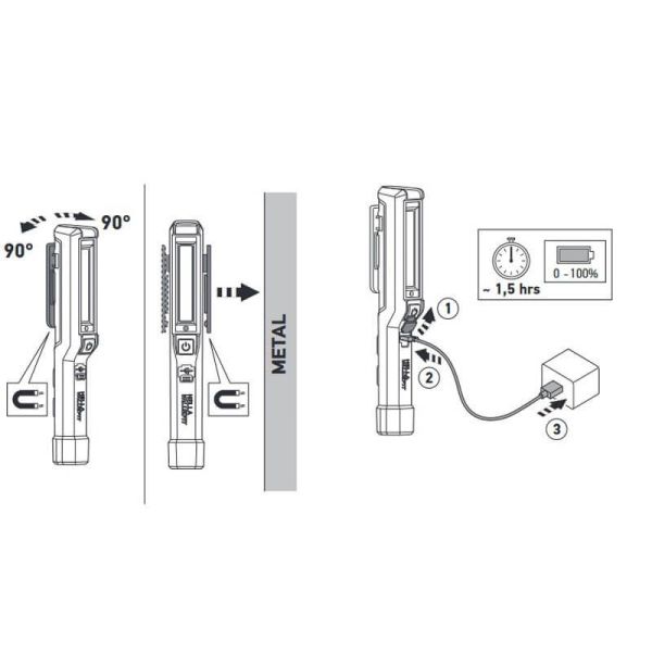 Linterna LED Tipo Bolígrafo con Clip de Bolsillo y Iman Recargable con Micro-USB UPL150 Hella 2XM 357 300-101 | LeonLeds