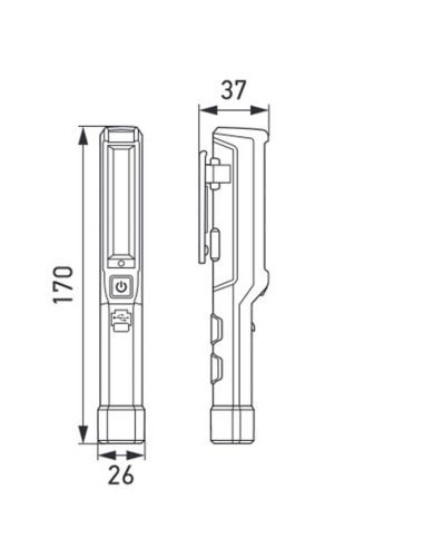 Lampe-stylo LED avec clip de poche et aimant rechargeable micro-USB UPL150 Hella 2XM 357 300-101 | leonleds