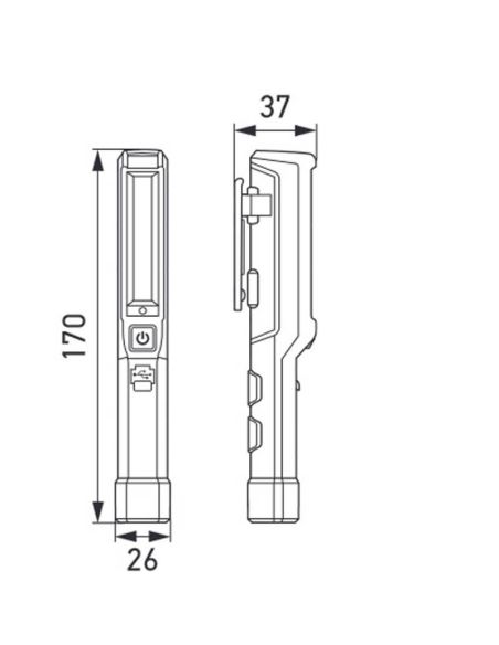 Lampe-stylo LED avec clip de poche et aimant rechargeable micro-USB UPL150 Hella 2XM 357 300-101 | leonleds