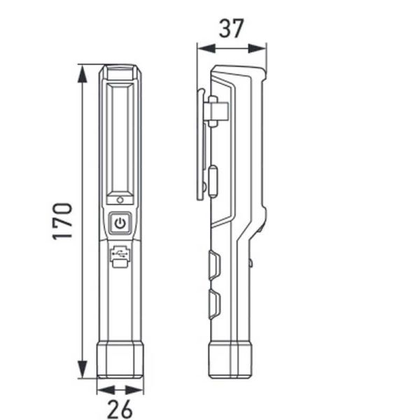 Linterna LED Tipo Bolígrafo con Clip de Bolsillo y Iman Recargable con Micro-USB UPL150 Hella 2XM 357 300-101 | LeonLeds
