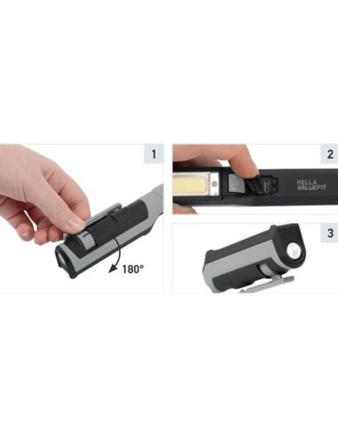 Linterna LED Tipo Bolígrafo con Clip de Bolsillo y Iman Recargable con Micro-USB UPL150 Hella 2XM 357 300-101 | LeonLeds