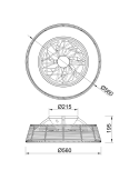 Ventilador LED para exterior de rattan Indonesia medidas
