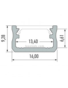 Perfil de Superficie negro para Tiras LED  -Tipo A- 2 metros 10-0012-20 Lumines | LeonLeds 2