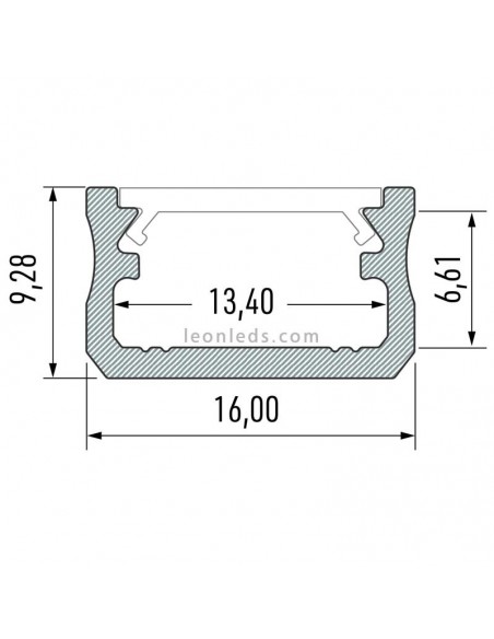 Profilé de Surface Noir pour Bandes LED -Type A- 2 mètres 10-0012-20 5901854770161 Lumines | leonleds
