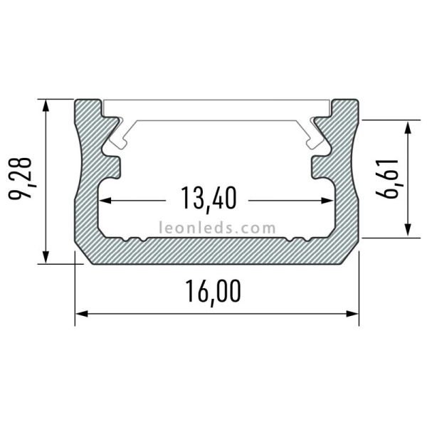 Perfil de Superficie negro para Tiras LED  -Tipo A- 2 metros 10-0012-20 5901854770161 Lumines | LeonLeds