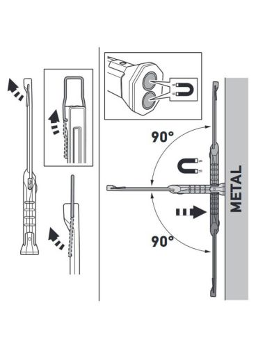 Linterna LED tipo Stick recargable con Imán Giratorio y Gancho 300Lm y 20Lm ULS300 Hella | LeonLeds