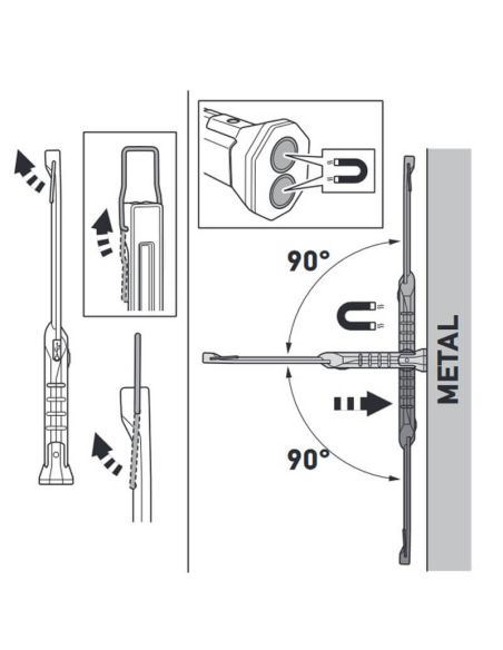 Lampe torche LED rechargeable avec aimant rotatif et crochet 300Lm et 20Lm ULS300 Hella | leonleds