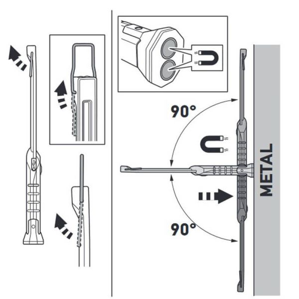 Lampe torche LED rechargeable avec aimant rotatif et crochet 300Lm et 20Lm ULS300 Hella | leonleds