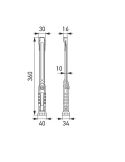 Dimensiones Linterna LED tipo Stick recargable con Imán Giratorio y Gancho 300Lm y 20Lm ULS300 Hella | LeonLeds