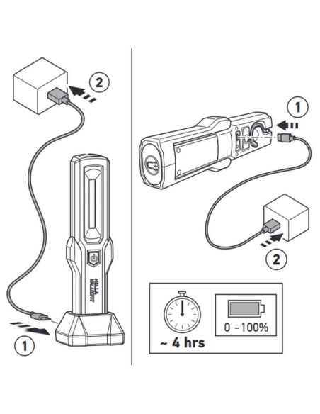 Linterna LED de trabajo con base de carga con Iman trasero y inferior UHL280 Base Hella | LeonLeds