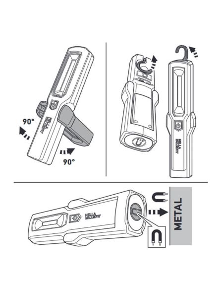 Linterna LED de trabajo Magnética y base orientable 180º UHL280 Recargable 3,7V 2000mAh 2XM 357 300-301 Hella | LeonLeds