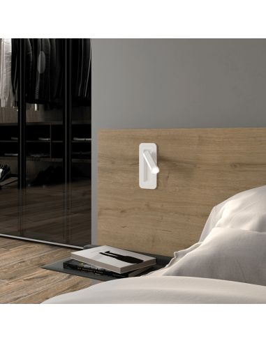 Aplique LED de pared con lector Boheme blanco ambiente