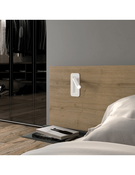 Aplique LED de pared con lector Boheme blanco ambiente