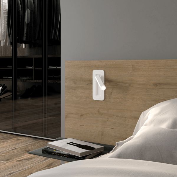 Aplique LED de pared con lector Boheme blanco ambiente