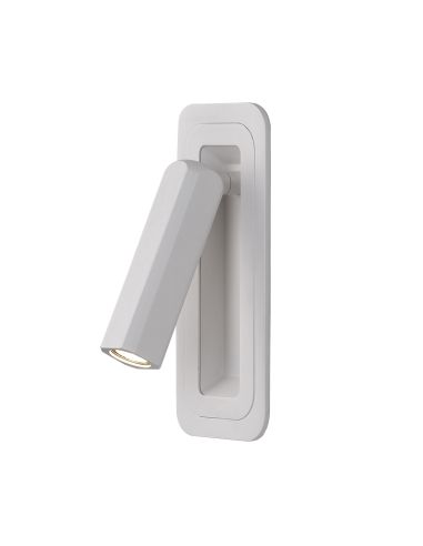 Aplique LED de pared con lector Boheme blanco orientable