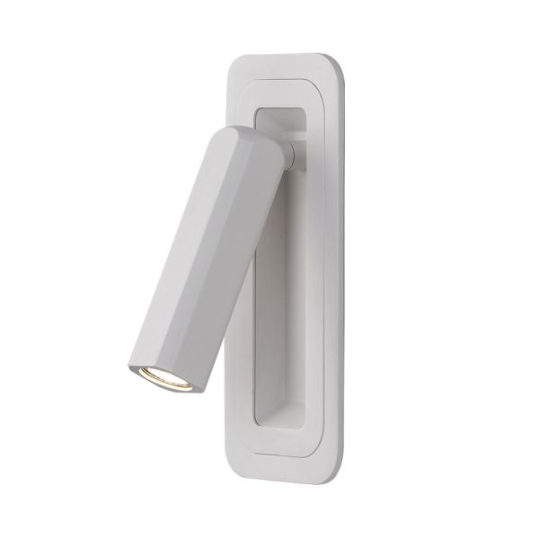 Aplique LED de pared con lector Boheme blanco orientable