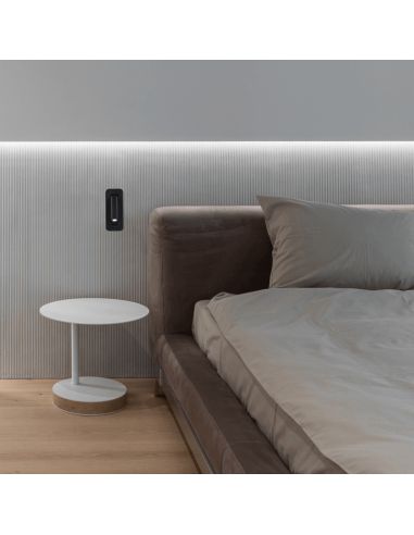 Aplique LED de pared con lector Boheme negro ambiente