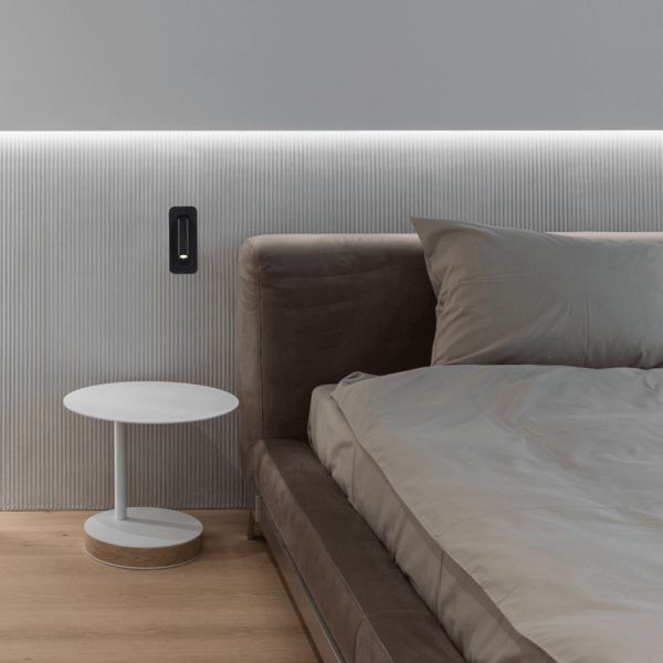 Aplique LED de pared con lector Boheme negro ambiente