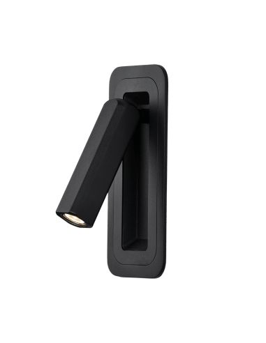 Aplique LED de pared con lector Boheme negro orientable