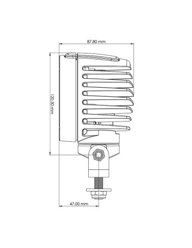 Tyri Farol de LED giratório horizontal | Farol LED horizontal New Holland | leonleds