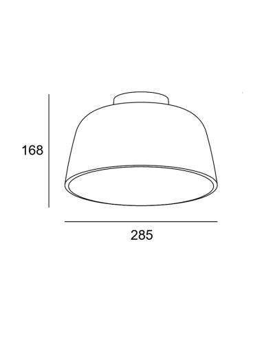 Plafonnier Miso or petit 1xE27 mesures