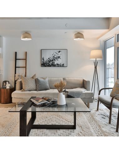 Plafon Miso branco dourado pequeno ambiente 1xE27