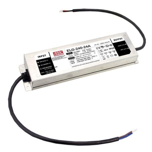 ELG-240-24 Alimentation extérieure IP67 pour LED 10A - 100-305Vac Mean Well | LeonLeds