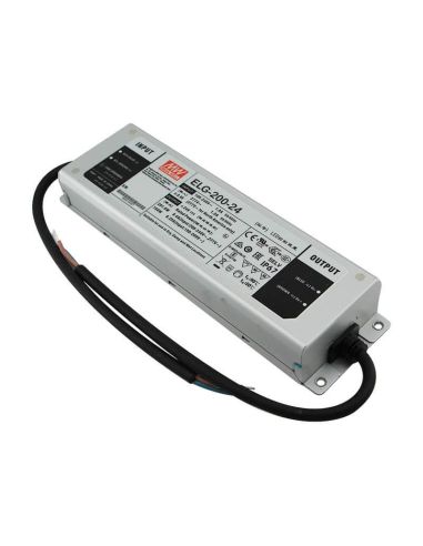 ELG-200-24 Alimentation extérieure IP67 pour LED 8.4A - 100-305Vac Mean Well | leonleds