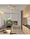Plafón de acero Miso blanco 43,3cm oro ambiente