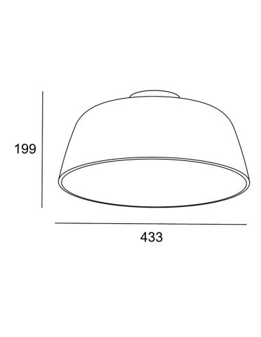 Plafon branco em aço Miso 43,3cm medidas