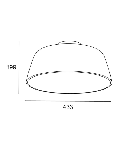 Plafon branco em aço Miso 43,3cm medidas